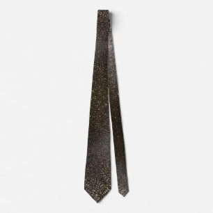 Modern Father's Day Wedding Black Glitter Sparkles Tie