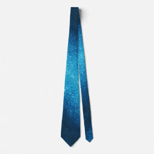 Modern Father's Day Wedding Blue Glitter Sparkles Tie