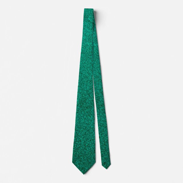 Modern Father's Day Wedding Green Glitter Sparkles Tie (Front)