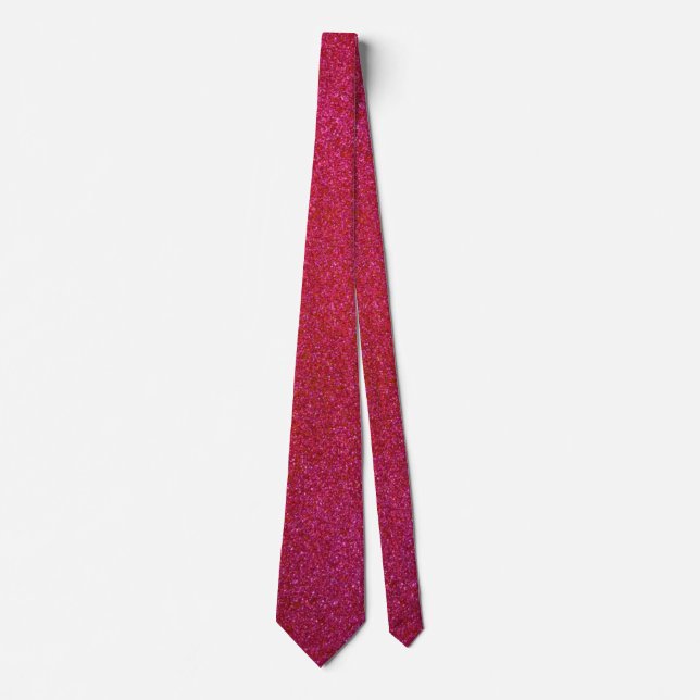 Modern Father's Day Wedding Pink Glitter Sparkles Tie (Front)