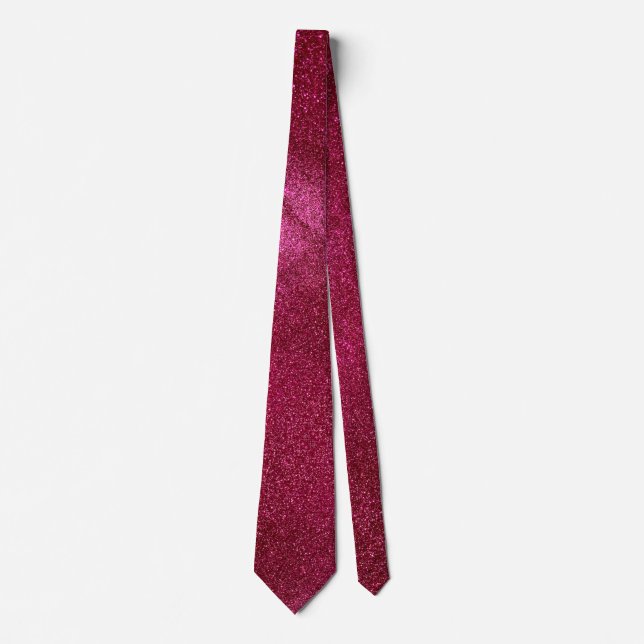 Modern Father's Day Wedding Ruby Glitter Sparkles Tie (Front)