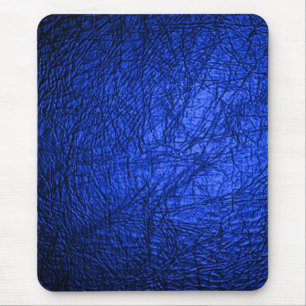 Modern Faux Blue Leather Texture Mouse Mat