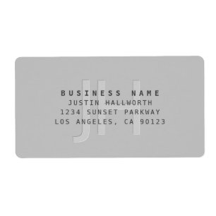 Modern Faux Embossed Monogrammed Business Address