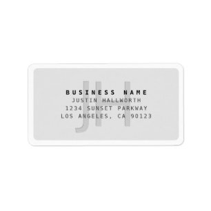 Modern Faux Embossed Monogrammed Business Address Label