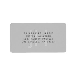 Modern Faux Embossed Monogrammed Business Address Label
