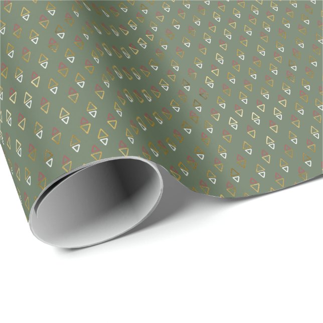 Modern Faux Foil | Christmas Trees Holiday Wrapping Paper (Roll Corner)