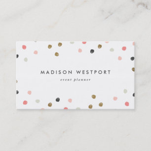 Modern faux foil polka dot business card