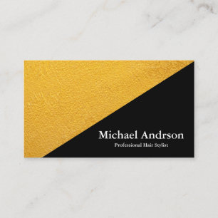 Modern Faux Gold & Black Foil Colour Block Business Card