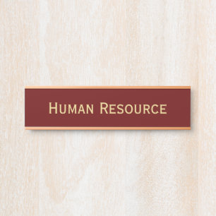 Modern Faux Gold Brown Office Room Department Name Door Sign