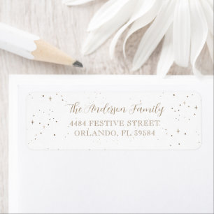 Modern Faux Gold Calligraphy Christmas Address