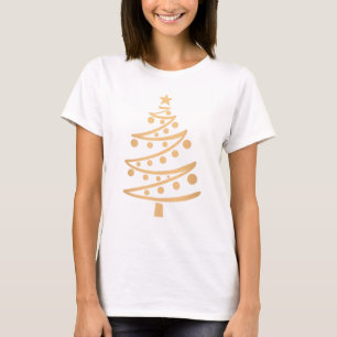 Modern Faux Gold Christmas Tree T-Shirt