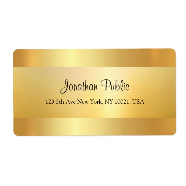 Modern Faux Gold Cool Script Template Shipping (Front)