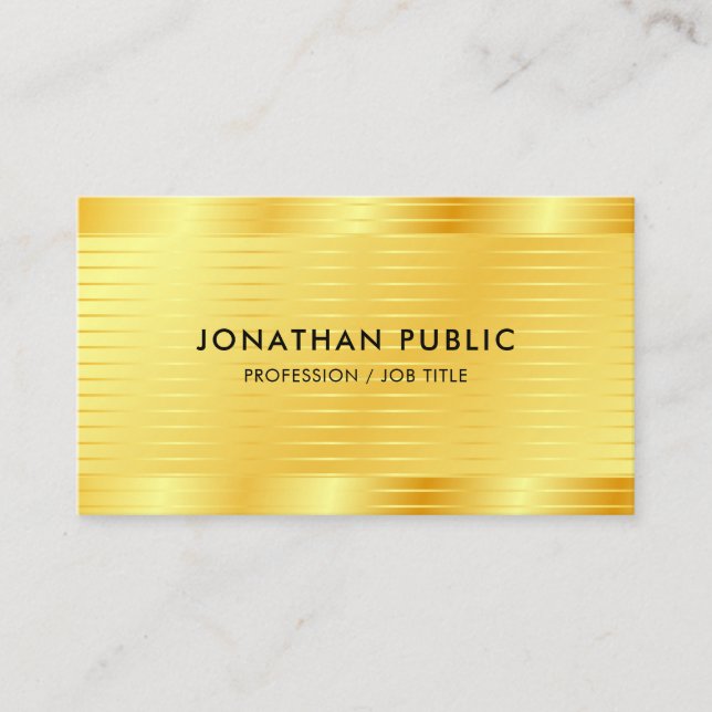 Modern Faux Gold Elegant Professional Template Business Card (Front)