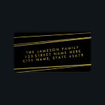 Modern Faux Gold Foil Address Label / Black<br><div class="desc">Send hoiliday greetings with style! Does not contain actual foil.</div>