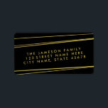 Modern Faux Gold Foil Address Label / Black<br><div class="desc">Send hoiliday greetings with style! Does not contain actual foil.</div>