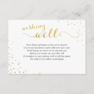 Modern Faux Gold Foil Glamour Wishing Well Card