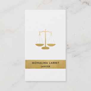 Modern Faux Gold Foil Lawyer Scale Symbol Business Card