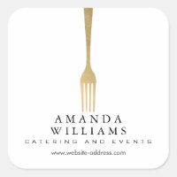 Modern Faux Gold Fork Catering Logo