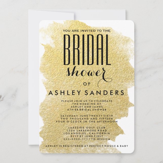 MODERN FAUX GOLD INVITATION (Front)