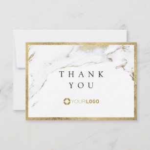 Modern faux gold marble luxe business thank you