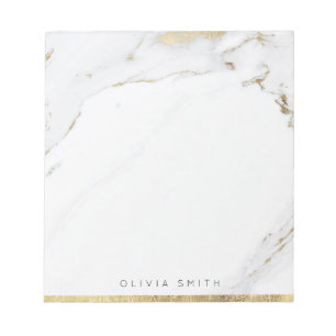 Modern faux gold marble personalised Stationery Notepad