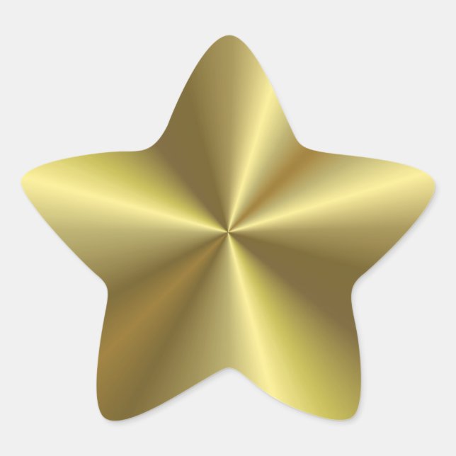 Modern Faux Gold Metallic Look Blank Elegant Star Sticker (Front)