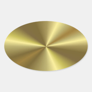 Modern Faux Gold Metallic Look Blank Template Oval Sticker