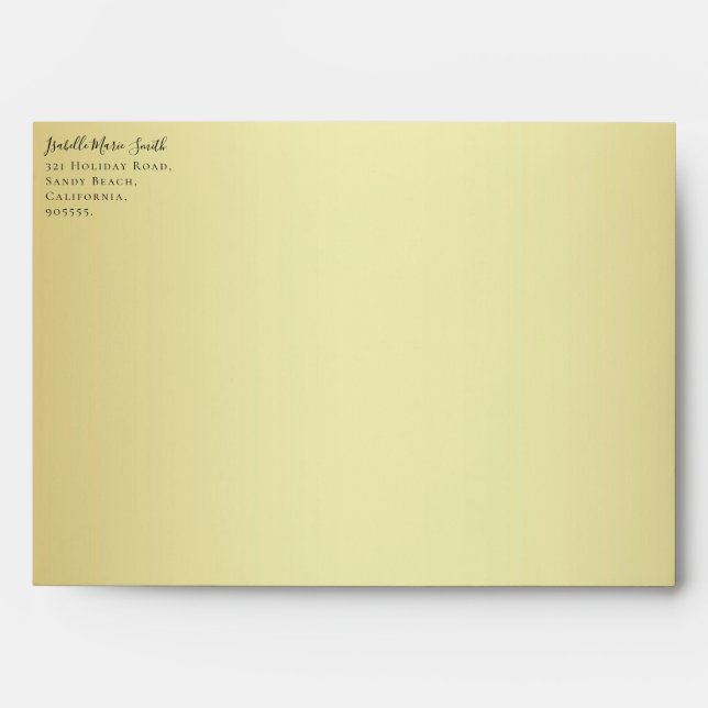 Modern Faux Gold Metallic Pre-Wedding Invitation E Envelope (Front)