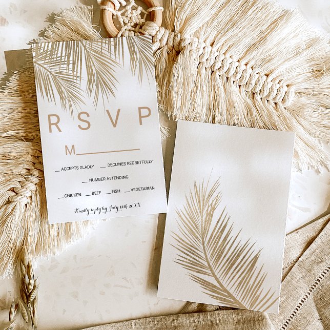 Modern faux gold palm tree RSVP wedding (Creator Uploaded)