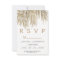 Modern faux gold palm tree RSVP wedding