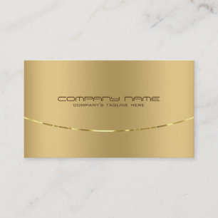 Modern Faux Gold Print Stainless Steel Look Business Card