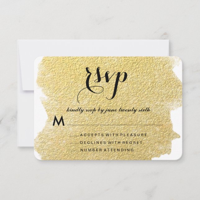 MODERN FAUX GOLD RSVP CARD (Front)
