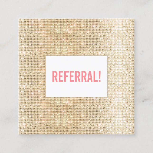 Modern Faux Gold Sequin Customer Referral (Front)