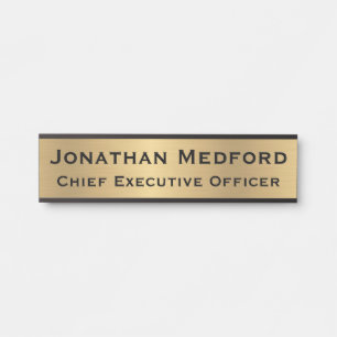 Modern Faux Gold Signs Door Sign Name Plate