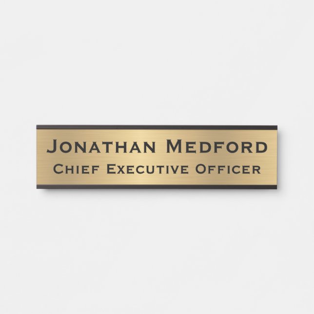Modern Faux Gold Signs Door Sign Name Plate (Front)