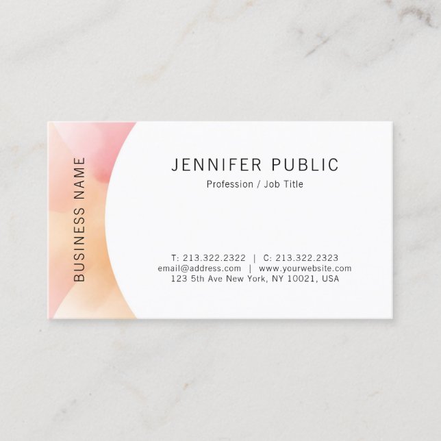 Modern Faux Gold Simple Template Professional Business Card (Front)