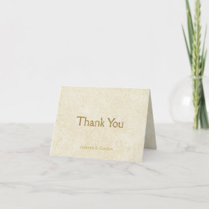 Modern Faux Gold Sparkles on Ivory Thank You