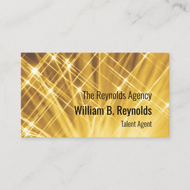 Modern Faux Gold Star Talent Agent Manager Acting Business Card (Front)