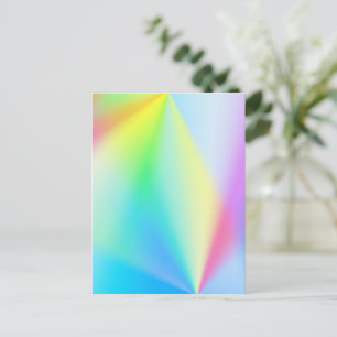 Modern faux iridescent pastel rainbow colours postcard