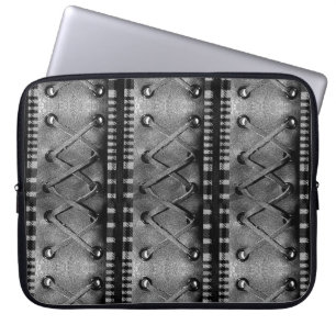 Modern Faux Laced Leather Texture Laptop Sleeve