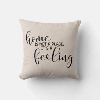 Modern Faux linen Home quote Cushion