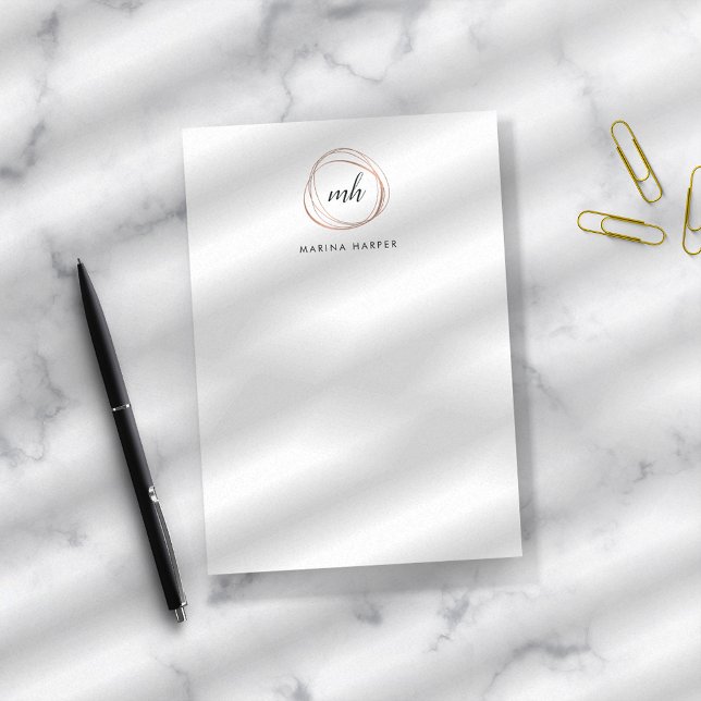 Modern Faux Rose Gold Abstract Logo Post-it Notes (Creator Uploaded)
