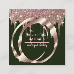 Modern Faux Rose Gold Abstract Square Square Business Card