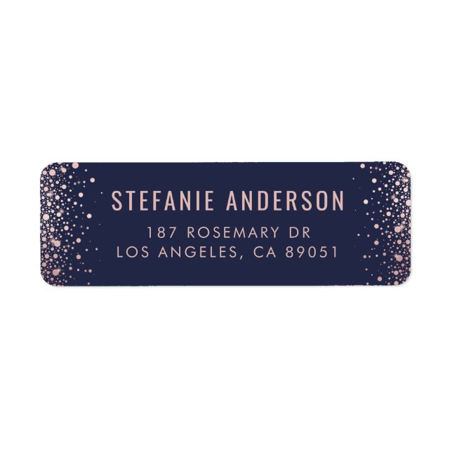 Modern Faux Rose Gold Foil Confetti Dots Wedding (Front)