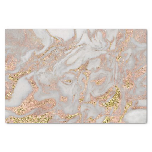 Modern Faux Rose Gold Marble Swirl Chic Tissue Paper