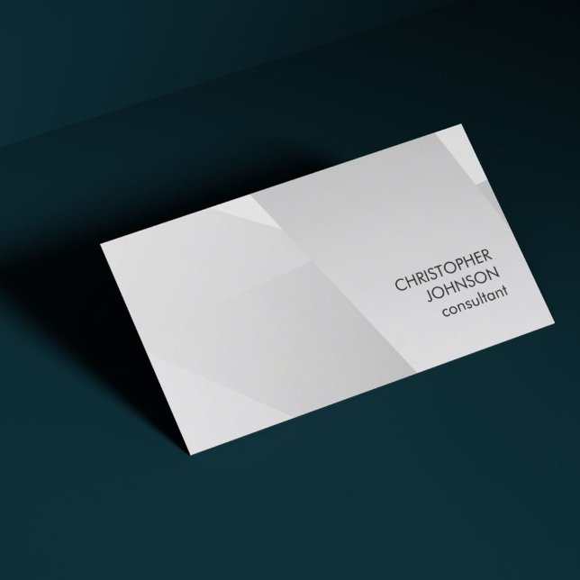 Modern Faux Silver Geometric Pattern Consultant Business Card (Creator Uploaded)