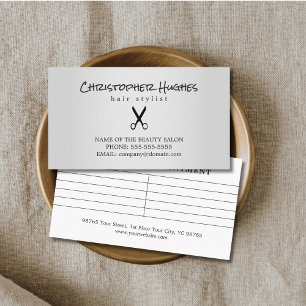 Modern Faux Silver Scissor Hair Appoitnment Appointment Card