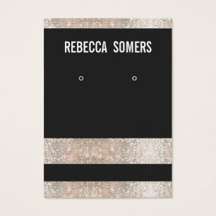 Modern Faux Silver Sequin Earring Display Card