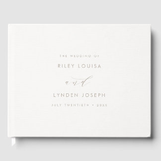 Modern Faux-Textured Paper Elegant Wedding Guest Book