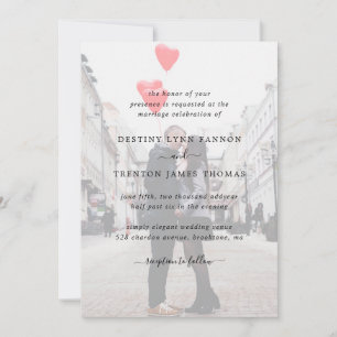  Modern Faux Vellum Photo All In One Wedding Invitation